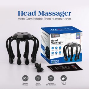 8-Point Octopus Head Massager – Automatic 360° Scalp Relaxation, Rechargeable