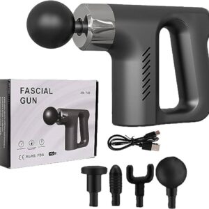 Double handle 5in1 Fascial Gun Massager - Deep tissue Percussion Massager Electric Therapy Gun
